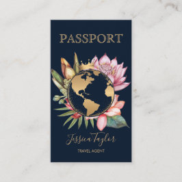 Cartão De Visita Mapa Mundial de Embarque da Agência do Passport Vi