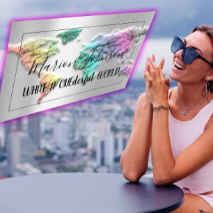 Cartão De Visita Mapa Mundial do Mundo Agência de Viagem da Agência