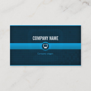 Cartão De Visita Mapa visita - Profissional informático azul v1