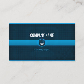 Cartão De Visita Mapa visita - Profissional informático azul v1