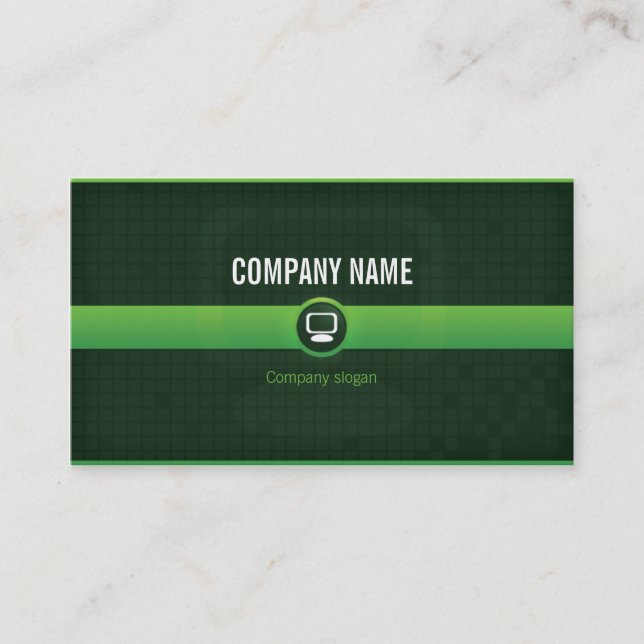 Cartão De Visita Mapa visita - Profissional informático verde v1 (Frente)