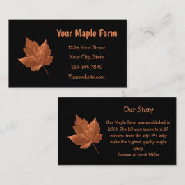 Cartão De Visita Maple Syrup Fazenda Rustic Brown Black Country