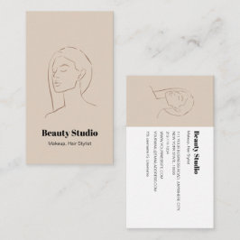 Cartão De Visita Maqueamento neutro da beleza do cabelo do logotipo
