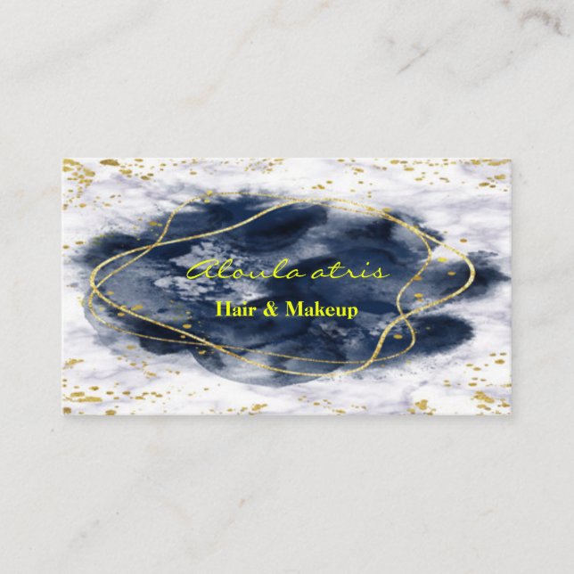 Cartão De Visita maquiador dourado mármplice Abstrato Busi (Frente)