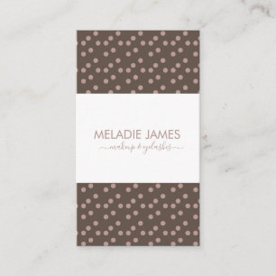 Cartão De Visita Maquiador Pontos Bege Salão Marrom