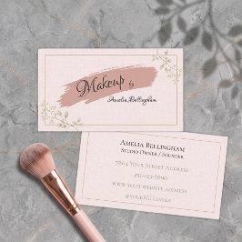 Cartão De Visita Maquiadora de Luxo Blush Linen Sage