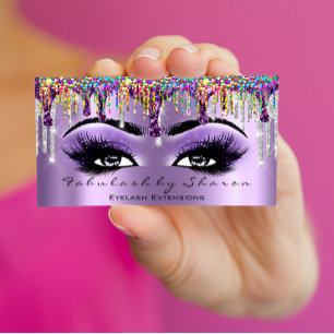 Cartão De Visita Maquiagem Artista Aposta Eyelash Drivers Hológraf