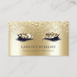 Cartão De Visita Maquiagem Artista Lashes 14k Dourado Pó de Brilho