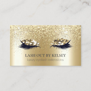 Cartão De Visita Maquiagem Artista Lashes 14k Dourado Pó de Brilho