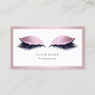 Cartão De Visita Maquiagem Artista Lashes Oculares Rosa