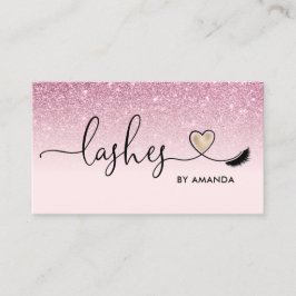 Cartão De Visita Maquiagem Artista Olhos Lashes Blush Rosa Brilhant