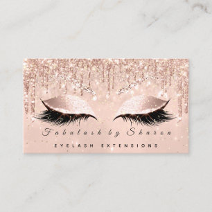 Cartão De Visita Maquiagem Artista Olhos Lashes Glitter Drives Rosa