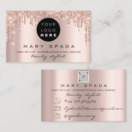 Cartão De Visita Maquiagem Cãibras Anuais Rosa Rosa Rosa Rosa Color