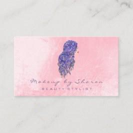 Cartão De Visita Maquiagem Cana-De-Cabelo Pisca-Se A Sereia Rosa