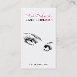 Cartão De Visita Maquiagem Chic de Eyelashes Preto e Branco Minimal