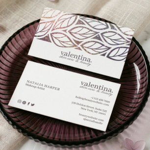 Cartão De Visita Maquiagem de beleza do padrão de luz violeta legan