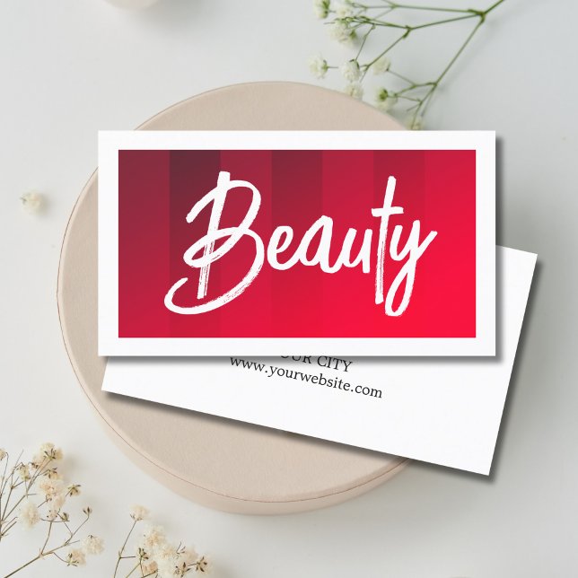 Cartão De Visita Maquiagem de Cabelo de Bela Branca com Stripes Ver (Criador carregado)