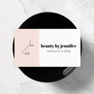Cartão De Visita Maquiagem de logotipo de beleza de rosto minimalis