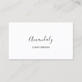 Cartão De Visita Maquiagem de Script Elegante de Minimalismo Branco