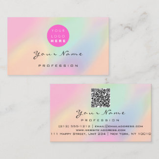 Cartão De Visita Maquiagem do logotipo do código QR Unhas do cabelo