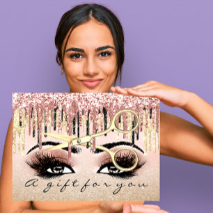 Cartão De Visita Maquiagem Dourada de Rosa lux de Hairdresser do Ce