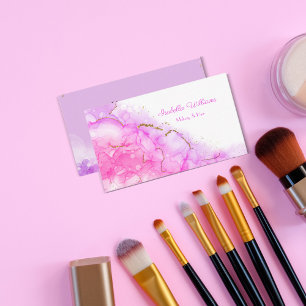 Cartão De Visita Maquiagem e Cabelo de Script de Literatura Dourada