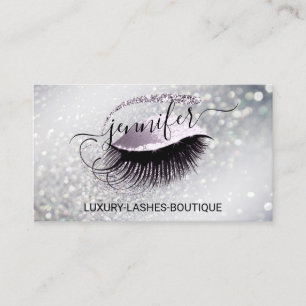 Cartão De Visita Maquiagem Eyelash Código QR Enfumaçado de brilho
