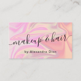 Cartão De Visita maquiagem holográfica e cabelos elegantes na moda 
