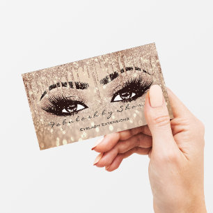 Cartão De Visita Maquiagem Lashes da sobrancelha Glitter Dripe Dour