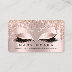 Cartão De Visita Maquiagem Lashes das sobrancelhas Passeiam Rosa e