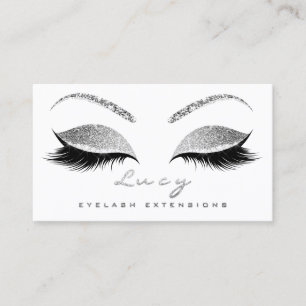 Cartão De Visita Maquiagem Nome Da sobrancelha Lashes Cinza Lixo Re