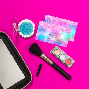 Cartão De Visita Maquiagem Nome da sobrancelha Lashes Fuchsia Pink 