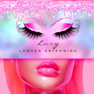 Cartão De Visita Maquiagem Nome da sobrancelha Lashes Glitter Unida