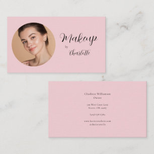 Cartão De Visita Maquiagem Por Artista Moderno Script Rosa Foto