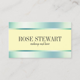 Cartão De Visita Maquiagem verde e cabelo elegantes de na moda