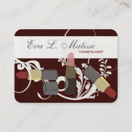 Cartão De Visita Maquilhador do trio do batom dos cosméticos de