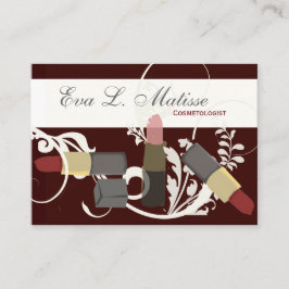 Cartão De Visita Maquilhador do trio do batom dos cosméticos de