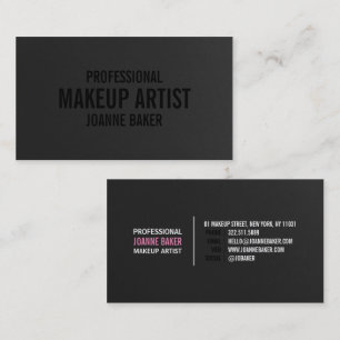Cartão De Visita Maquilhador elegante da textura preta simples