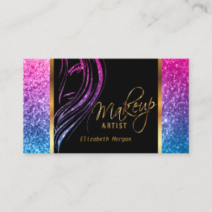 Cartão De Visita Maquilhador em um brilho colorido feminino