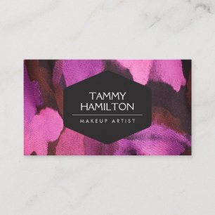 Cartão De Visita Maquilhador floral abstrato cor-de-rosa do teste