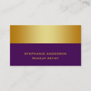 Cartão De Visita Maquilhador listrado do ouro roxo corajoso e