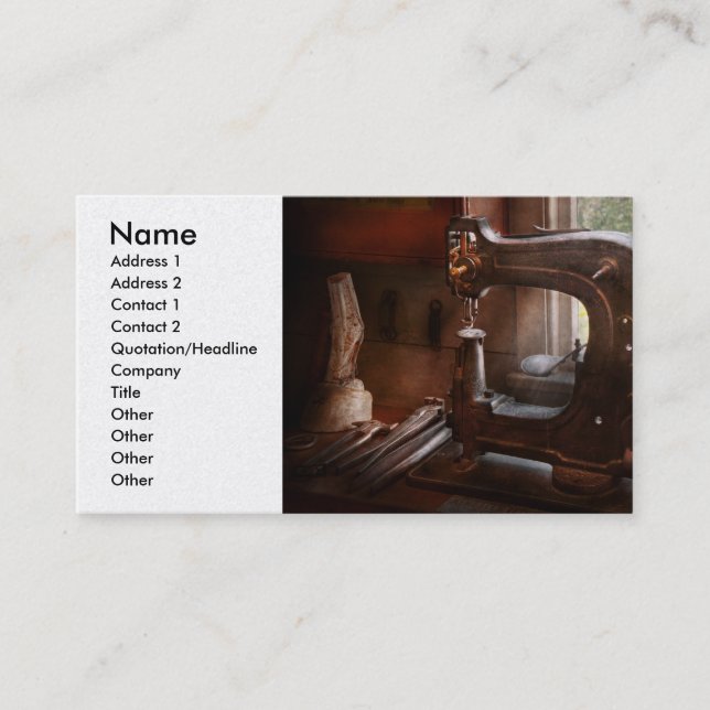Cartão De Visita Máquina de costura - couro - esgoto da sela (Frente)