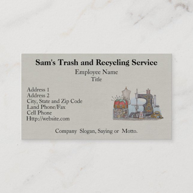 Cartão De Visita Máquina de costura psta mão (Frente)