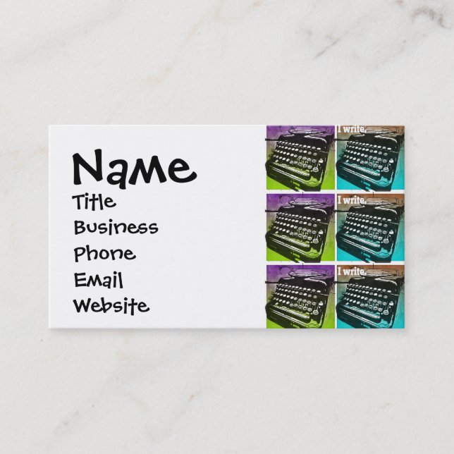 Cartão De Visita Máquina de escrever "Pop de-arte Legal" para escri (Frente)