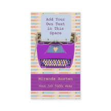 Máquina de escrever retro roxa do autor do