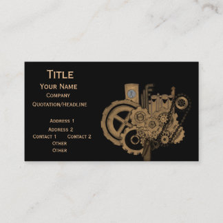 Cartão De Visita Máquina Steampunk (Brassy)