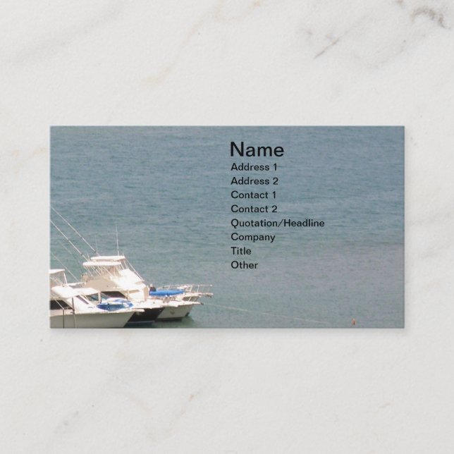 Cartão De Visita Mar e barcos (Frente)