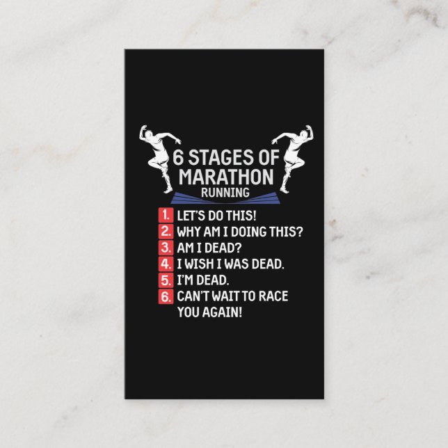 Cartão De Visita Maratona Engraçada Correndo Humor Maratonista (Frente)