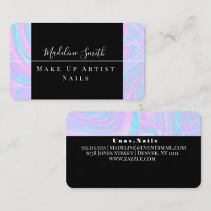 Cartão De Visita Marble Abstrato Colorful Makeup Artist Salon