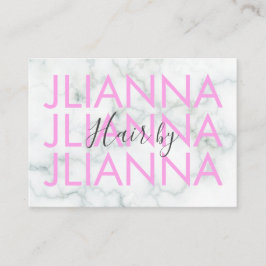 Cartão De Visita Marble Bold Text Makeup Salon Unhas Eyelashes